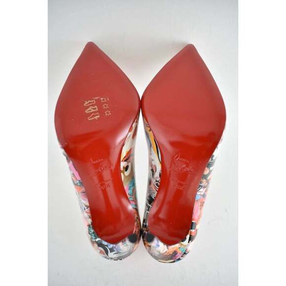 Christian Louboutin Hot Chick 100 Patent CH Xtian Black Red Blue Heel Pump 38.5 - Picture 11 of 11